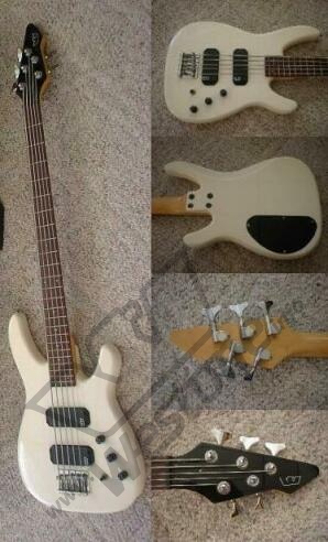 Spectrum 5 string bass white